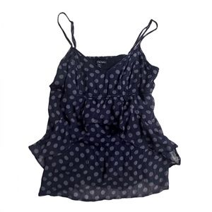 American Eagle Outfitters Polka Dot Crepe Ruffled V-Neck Camisole Top